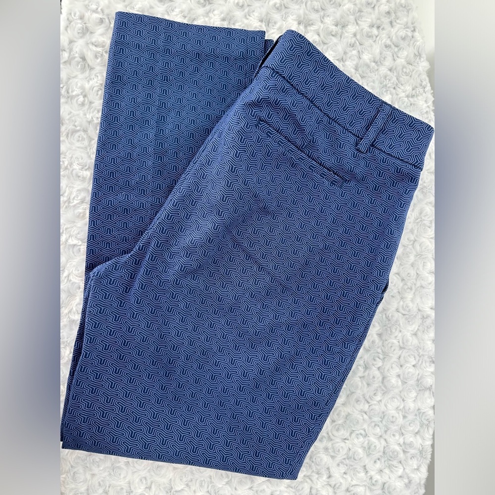 Blue Hilary Radley Cropped Trousers